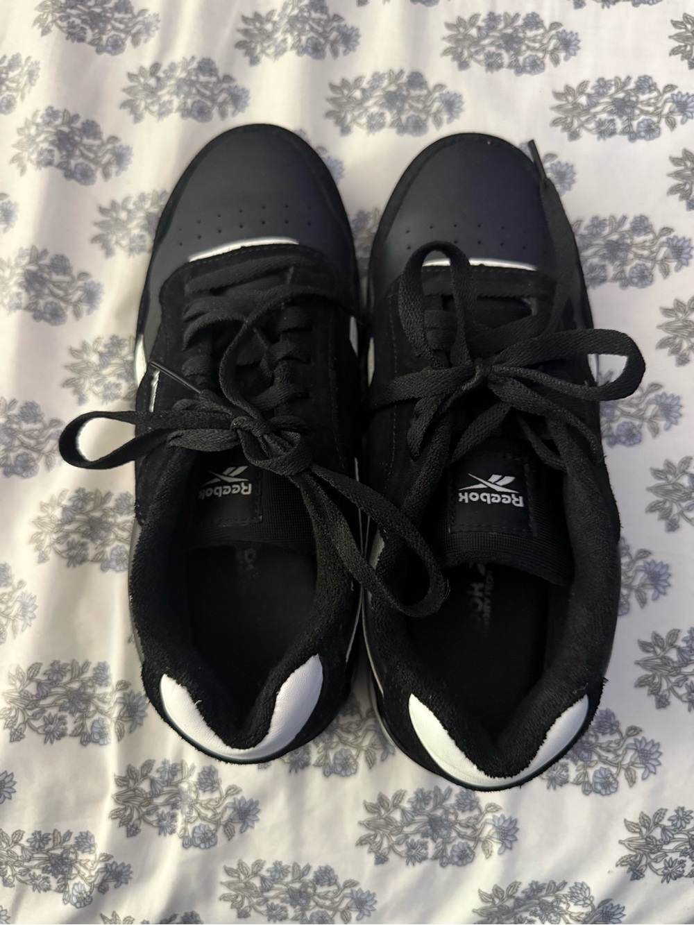 Reebok Women's Black and White Low-Top Sneakers